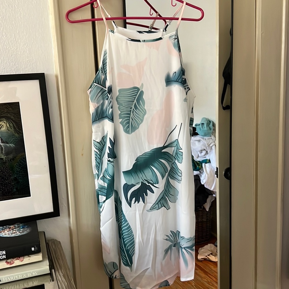 Amazon palm frond print dress
